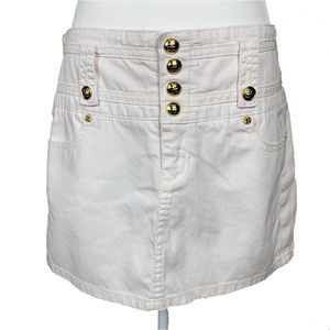 BCBGMAXAZRIA White High Waist Denim Skirt - Size 25